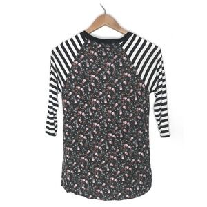 Chris & Carol Tops - **FINAL PRICE**Stripes/Floral Baseball T Chris & Carol Tops - **FINAL PRICE**Stripes/Floral Baseball T